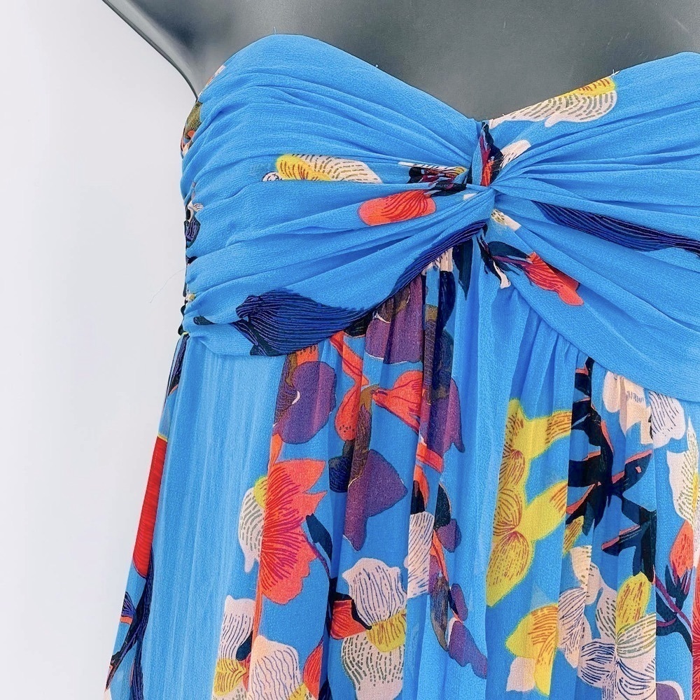 Plenty by Tracy Reese floral strapless silk dress